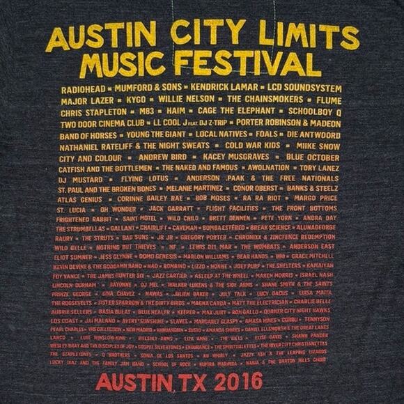 Aviator Nation Austin City Limits Music Festival Tee 2016 Size M Grey - Picture 6 of 6